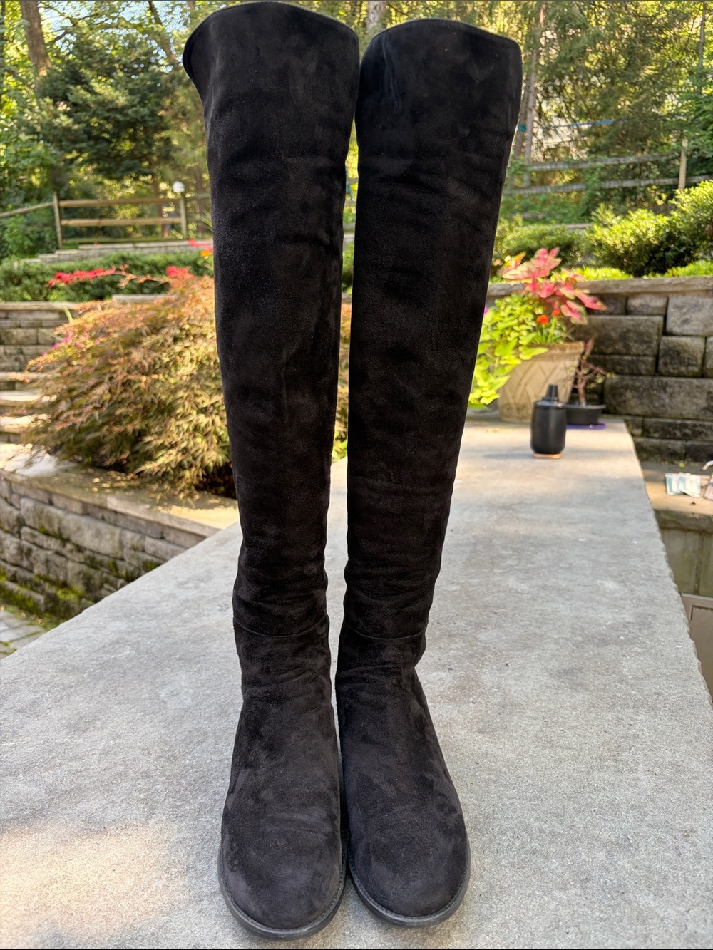 Stuart Weitzman Knee-High Boots Black Suede & Neoprene Pull-on, size 11 GUC - Picture 3 of 11